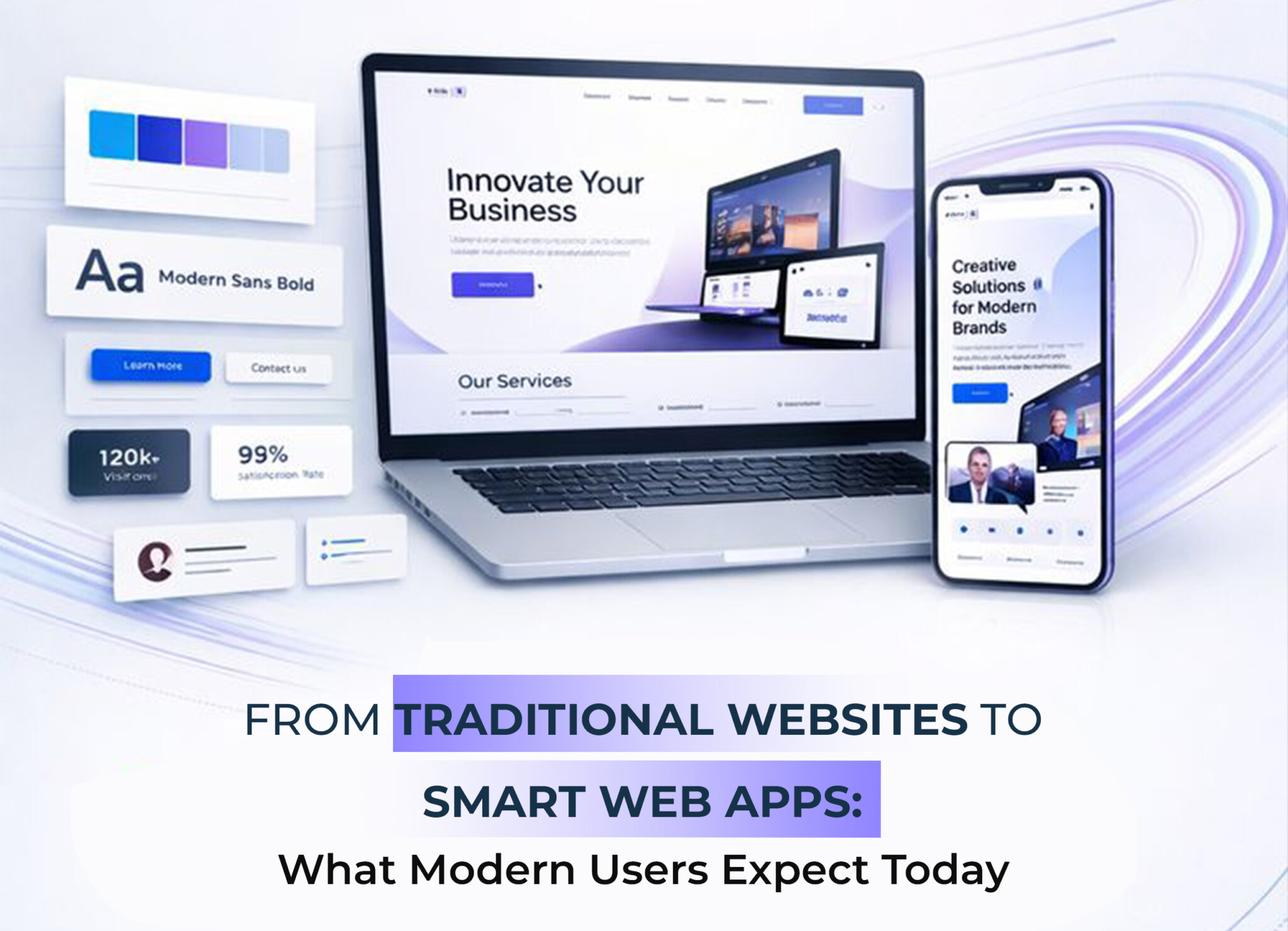 Smart web app development compared to traditional website design for modern businesses