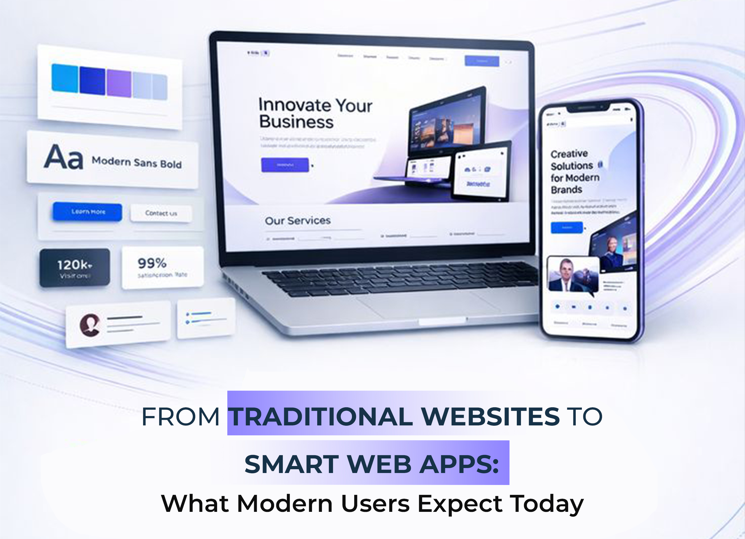 Smart web app development compared to traditional website design for modern businesses